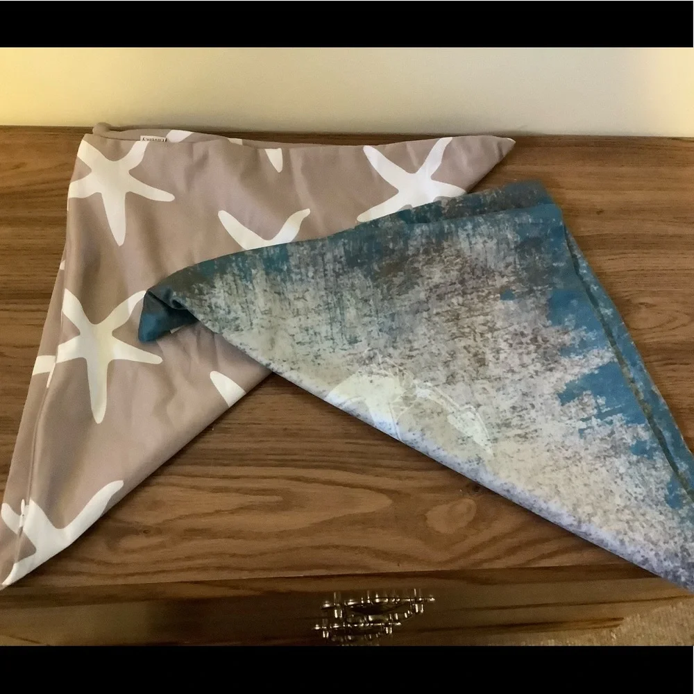 New Set of 2 Beach Print Pillow Covers
